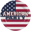 Talerzyki papierowe flaga USA, American Party okrągłe 23 cm 10 szt.