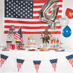 Talerzyki papierowe flaga USA, American Party okrągłe 23 cm 10 szt.