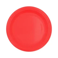 Talerzyki papierowe jednokolorowe czerwone 18 cm 6 szt.