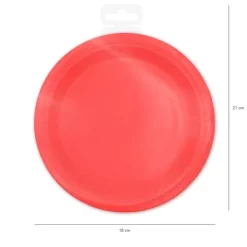 Talerzyki papierowe jednokolorowe czerwone 18 cm 6 szt.