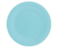 Talerzyki papierowe jednokolorowe jasnoniebieskie 18 cm 6 szt.