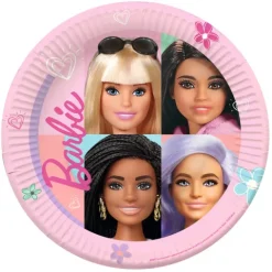 Talerzyki papierowe okrągłe Barbie Sweet Life 23 cm 8 szt.