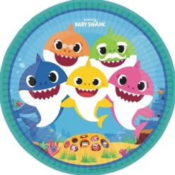 Talerzyki papierowe okrągłe Baby Shark 23 cm 8 szt.