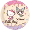 Talerzyki papierowe okrągłe Hello Kitty Kuromi 23cm 8 szt.