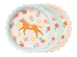 Talerzyki papierowe okrągłe Konie 18 cm 6 szt.