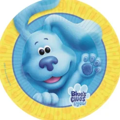 Talerzyki papierowe okrągłe ŚLADEM BLUE 23 cm 8 szt.
