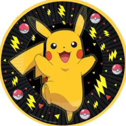 Talerzyki papierowe POKEMON Pikachu 23cm 8 szt.