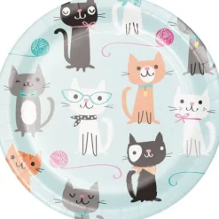 Talerzyki papierowe Purrfect Party Kotki 18 cm 8 szt.