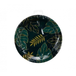Talerzyki papierowe SAFARI liście Monstera 22,6cm 8 szt.