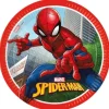 Talerzyki papierowe Spiderman Crime Fighter, okrągłe 23 cm 8 szt.