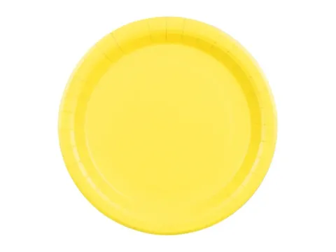 Talerzyki papierowe żółte 23 cm, 6 szt. PartyDeco