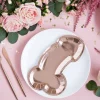 Talerzyki papierowe złoty róż Penis 26,5 x 15,5 cm 6 szt.