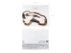 Talerzyki papierowe złoty róż Penis 26,5 x 15,5 cm 6 szt.