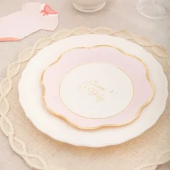 Talerzyk papierowy różowy Baby 21,5 cm 6 szt.