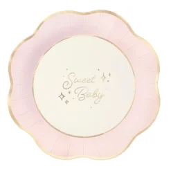 Talerzyk papierowy różowy Baby 21,5 cm 6 szt.