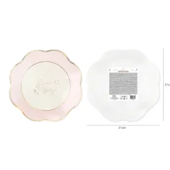 Talerzyk papierowy różowy Baby 21,5 cm 6 szt.