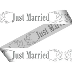 Taśma dekoracyjna barykadowa Just Married 15 m
