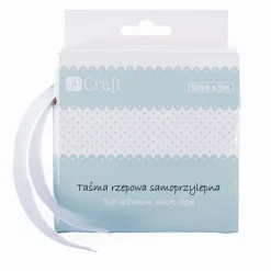 Taśma rzepowa samoprzylepna biała 15mmx5m