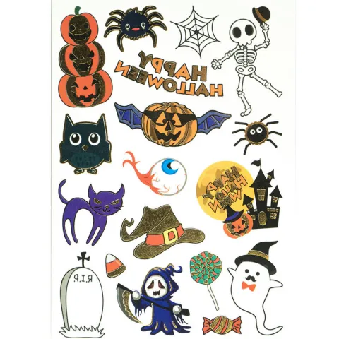 Tatuaże zmywalne wodne na Halloween mix PartyTime