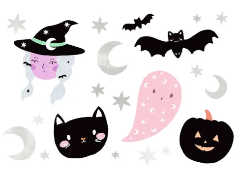 Tatuaże zmywalne wodne na halloween dla dzieci mix róż