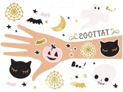 Tatuaże zmywalne wodne na halloween dla dzieci BOO!