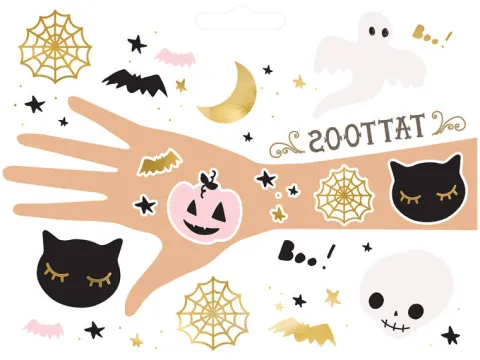 Tatuaże zmywalne wodne na halloween dla dzieci BOO!