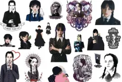 Tatuaże zmywalne wodne z serialu WEDNESDAY Addams