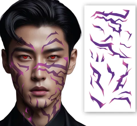 Tatuaże wodne naklejki fioletowe Demon K-pop