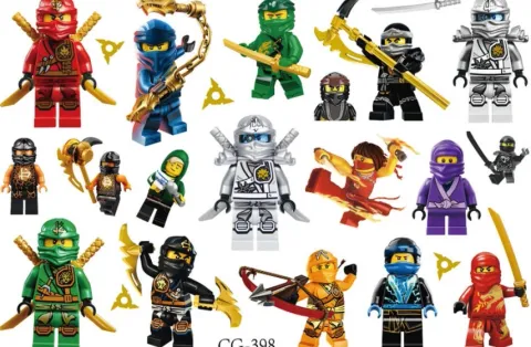 Tatuaże zmywalne wodne dla dzieci Lego Ninjago