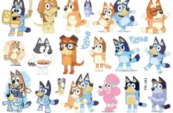 Tatuaże zmywalne wodne dla dzieci Bluey i Bingo