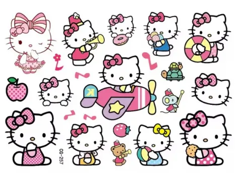 Tatuaże zmywalne wodne dla dzieci Hello Kitty
