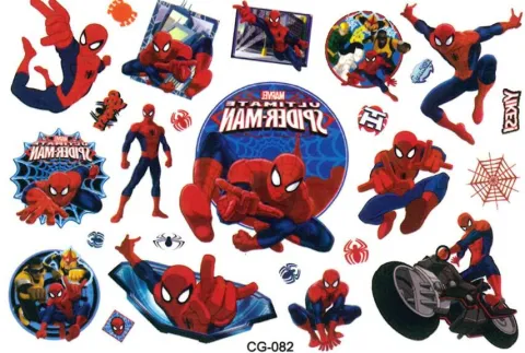 Tatuaże zmywalne/ wodne dla dzieci Spiderman Superbohater mix wzorów
