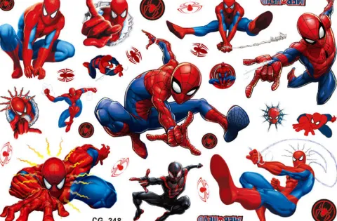 Tatuaże zmywalne/ wodne dla dzieci Spiderman Superbohater mix wzorów