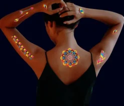 Tatuaże zmywalne/ wodne fluorescencyjne UV mix wzorów