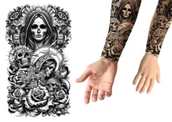 Tatuaż zmywalny wodny Catrina duży rękaw