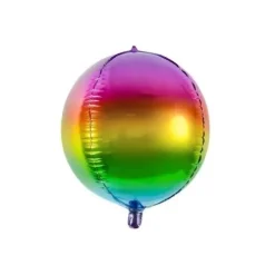 Tęczowy metaliczny kula ORBZ balon foliowy 40cm