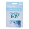 Topper dekoracyjny na tort BIRTHDAY BOY brokatowy 10 x 7 cm