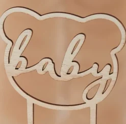 Topper dekoracyjny na tort drewniany BABY miś