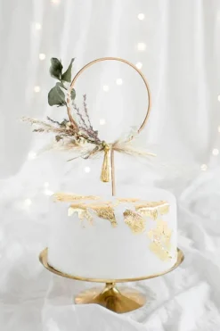 Topper dekoracyjny na tort drewniany OBRĘCZ koło 24,5 cm