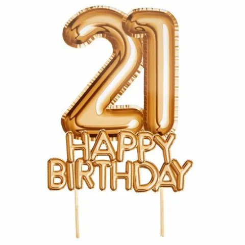 Topper 21 Happy Birthday napis dekoracja na tort