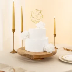 Topper lustrzany na tort Komunia Święta Gołąb 13 cm