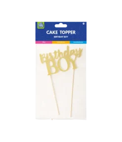 Topper na tort urodzinowy Birthday Boy złoty