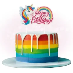 Topper na tort urodzinowy Happy Birthday Jednorożec dekora
