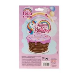Topper na tort urodzinowy Happy Birthday Jednorożec dekora