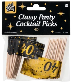 Toppery dekoracyjne, pikery na imprezę 40-ste urodziny 50 szt.