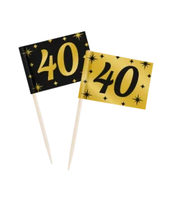 Toppery dekoracyjne, pikery na imprezę 40-ste urodziny 50 szt.