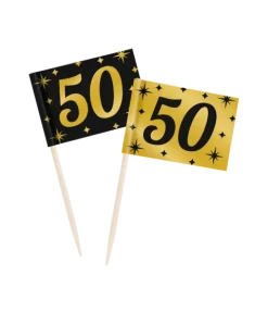 Toppery dekoracyjne, pikery na imprezę 50-ste urodziny 50 szt.