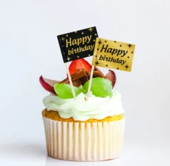 Toppery dekoracyjne, pikery na imprezę Happy Birthday 50 szt.