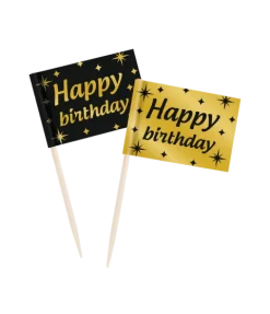 Toppery dekoracyjne, pikery na imprezę Happy Birthday 50 szt.
