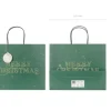 Torebka na prezenty Merry Christmas, butelkowa zieleń, 32.5x26.5x11.5cm